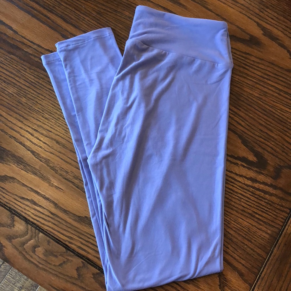 Lula Roe solid lavender TC leggings EUC